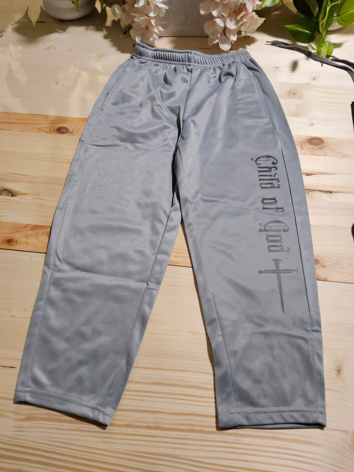 Size 5–6 Youth Sweatpants with Faith Designs