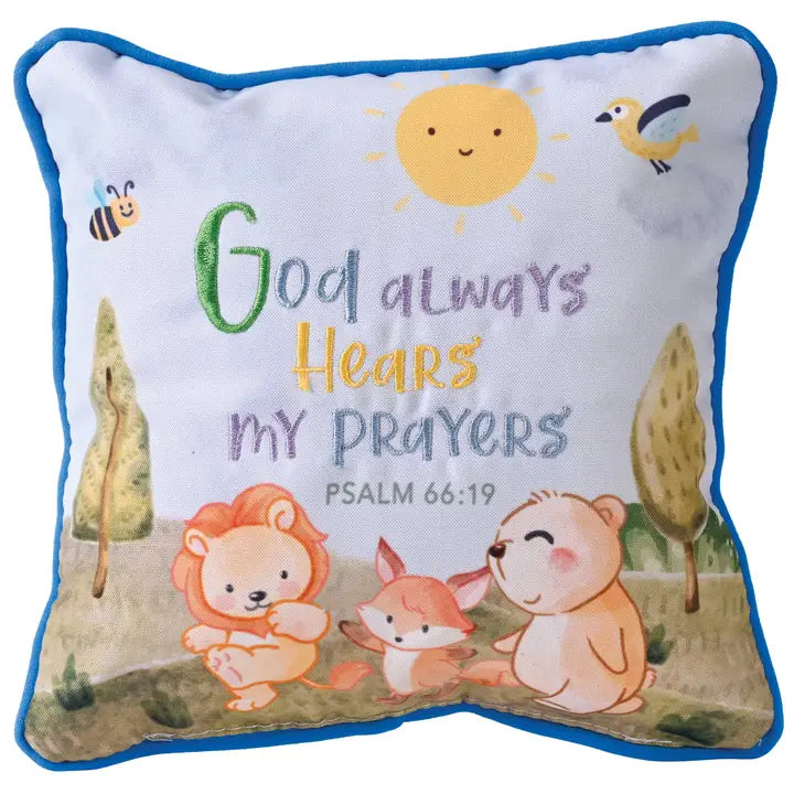 Boy’s Prayer Pillow – “God Always Hears My Prayers” Faith Pillow for Boys