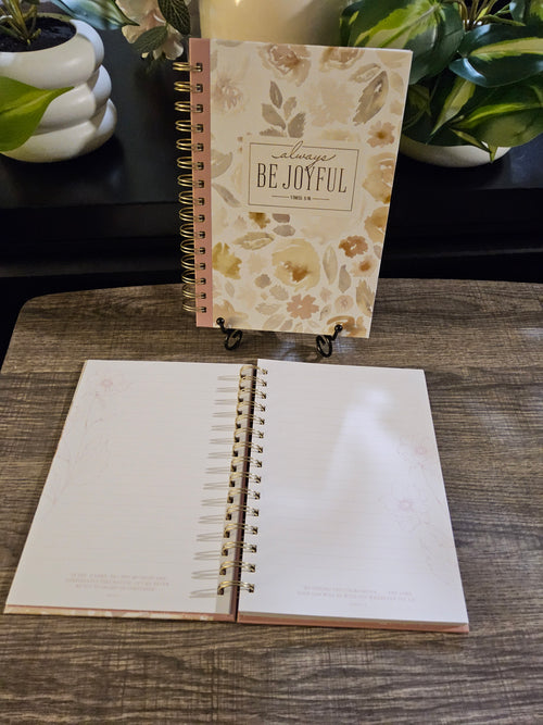 Always Be Joyful – Dusty Mauve Floral Christian Journal (1 Thessalonians 5:16)