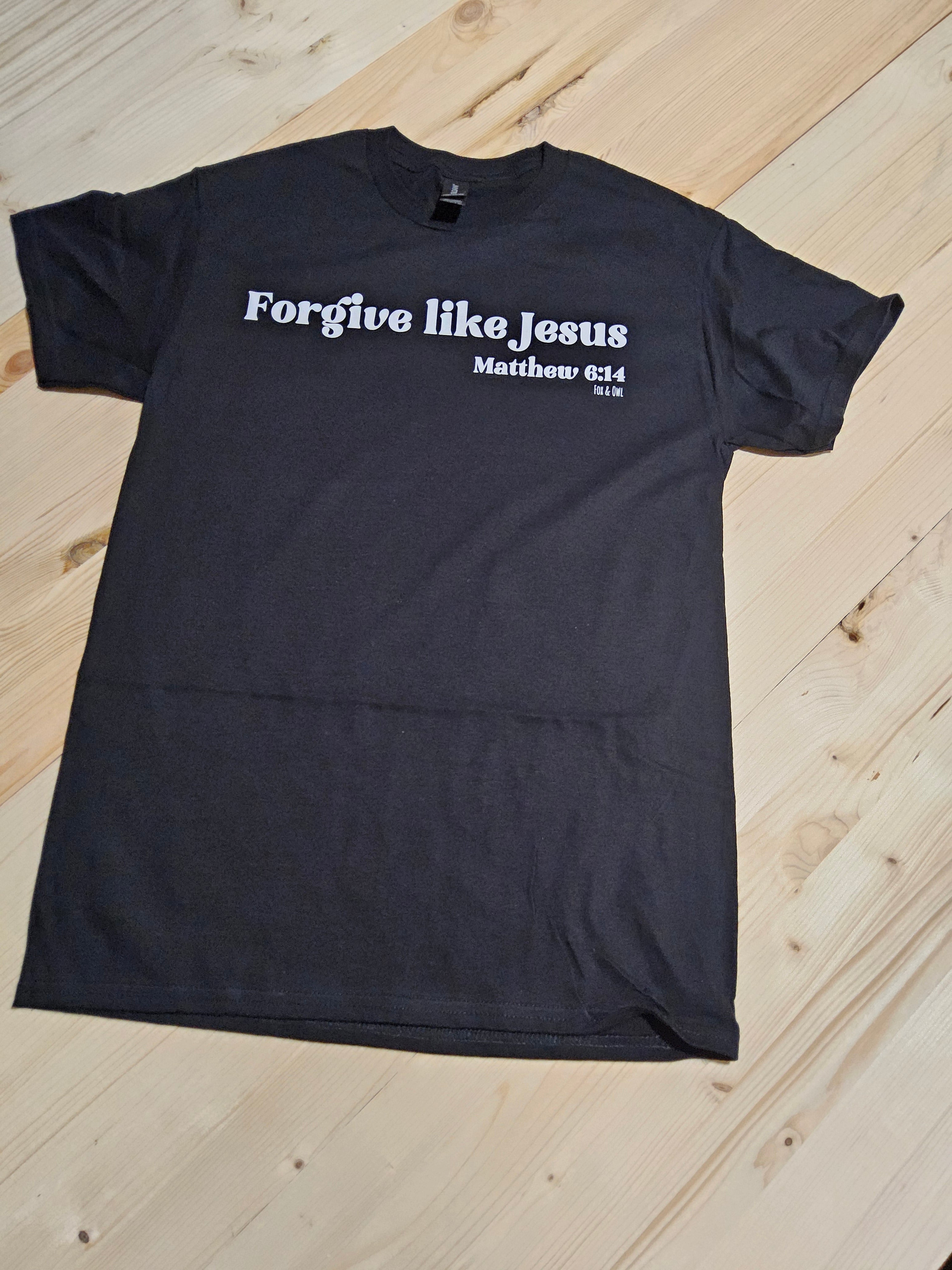 Forgive Like Jesus – Christian Short Sleeve T-Shirt (Black & White)