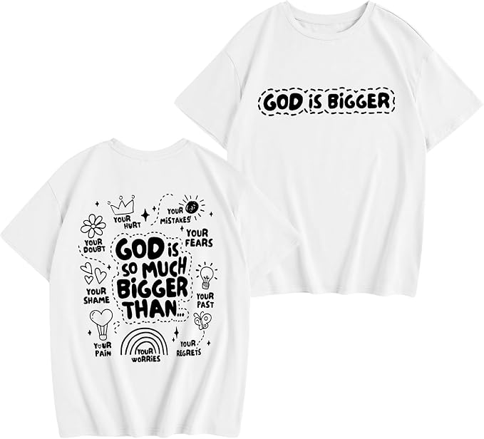 Kids Christian T-Shirt – "God is Bigger" Faith Tee for Boys & Girls