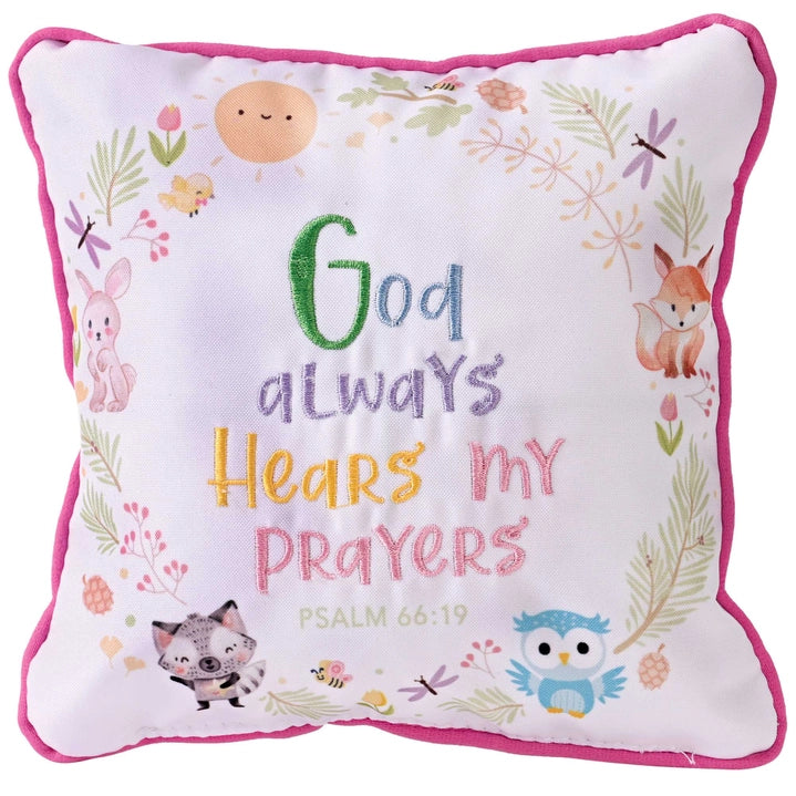 Girl’s Prayer Pillow – “God Always Hears My Prayer” Faith Pillow for Girls