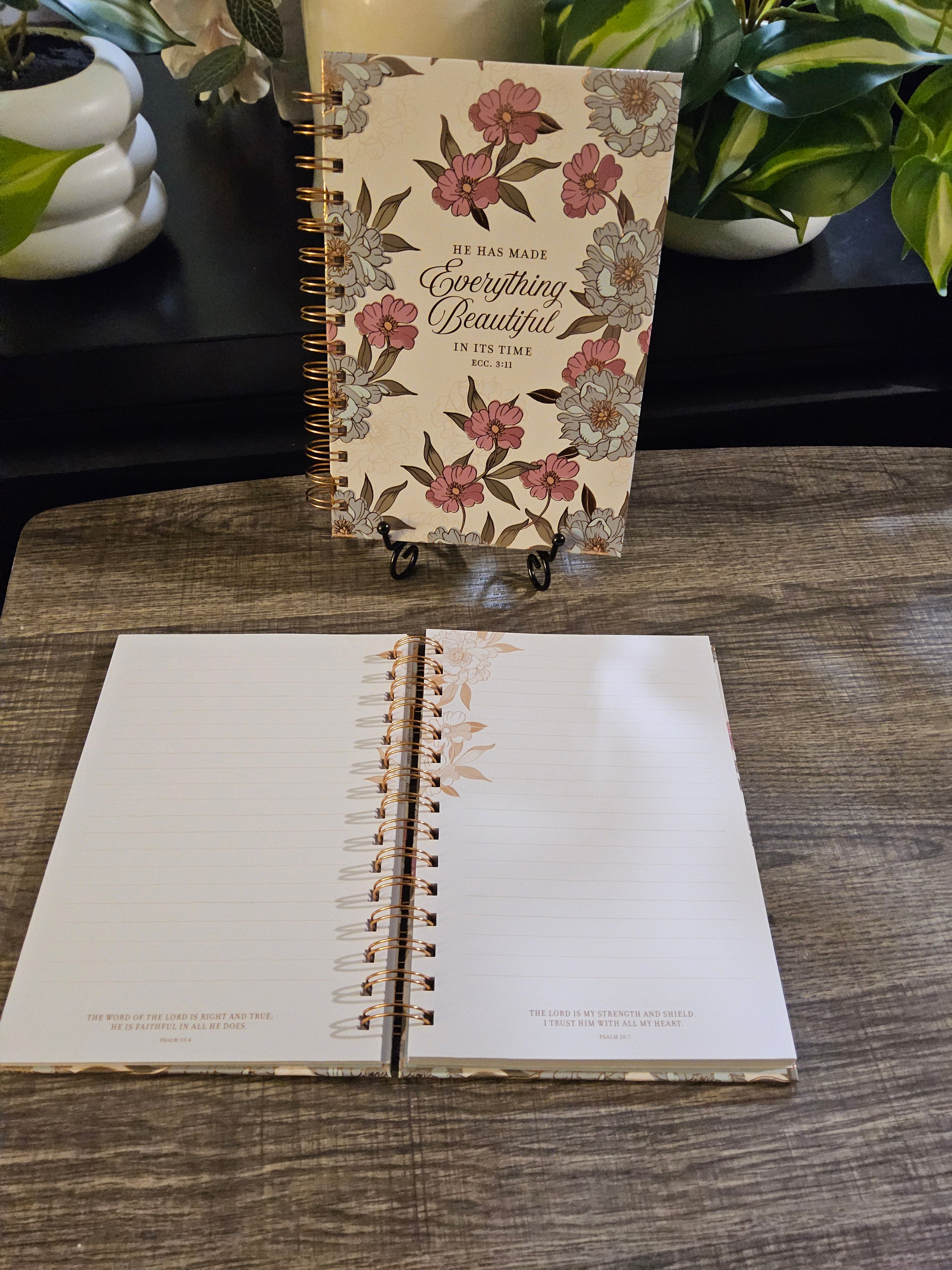 Everything Beautiful – Whimsical Blooms Spiral Christian Journal (Ecclesiastes 3:11)