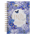 Pray to Him – Christian Prayer Journal (Job 22:27) Blue Floral Hardcover