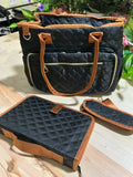 Quilted Bible Tote Bag with Bible Cover & Adjustable Strap