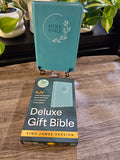 KJV Holy Bible – Deluxe Gift Bible in Turquoise Circle Leaf